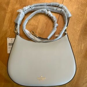 Kate Spade with both short and removable long strap light gray purse